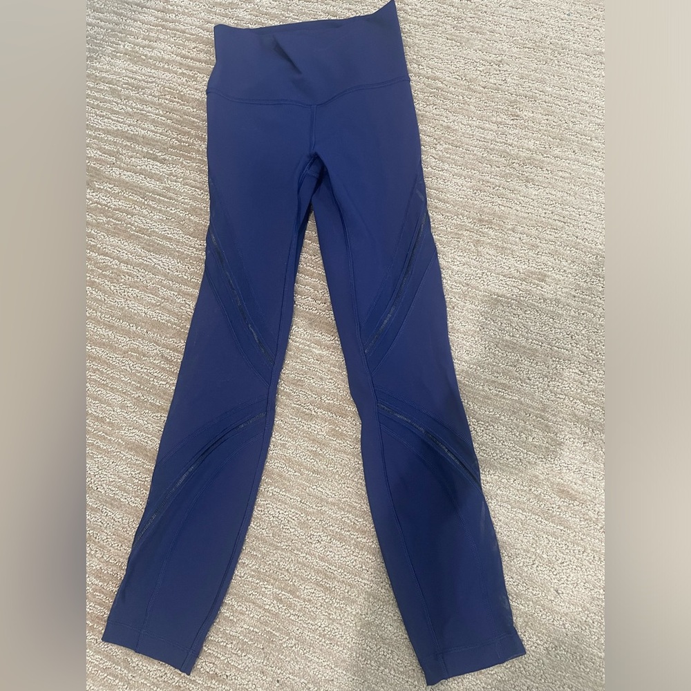 Lululemon Navy 23” Luxstreme Crop with Mesh